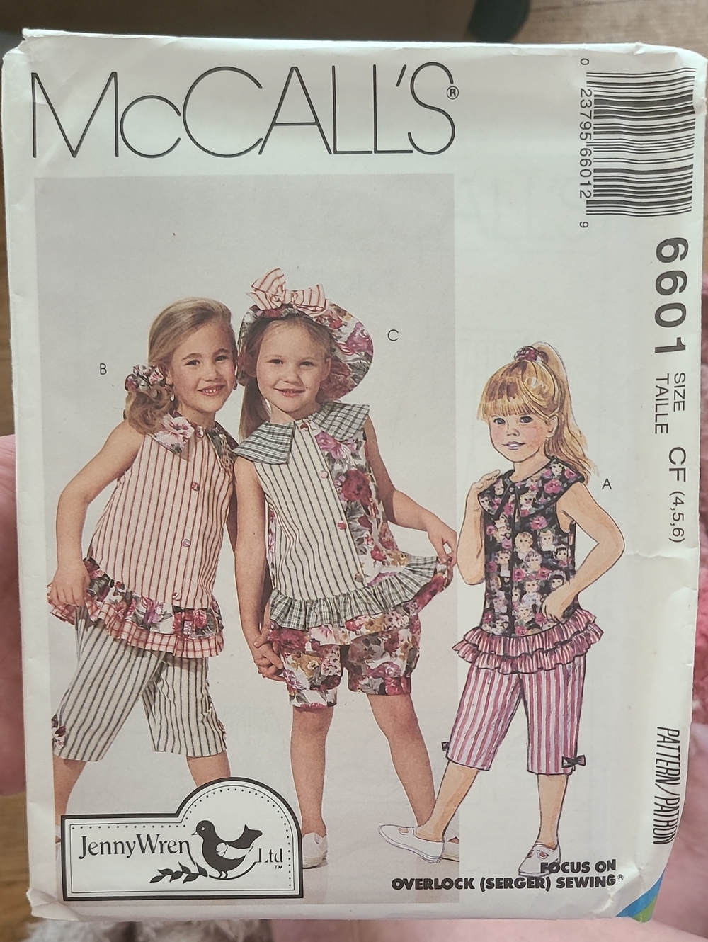 vintage 1993 McCall's 6601 Jenny Wren children's sewing pattern